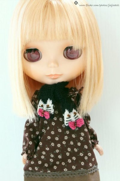 Photo3: black kitty scarf (3)