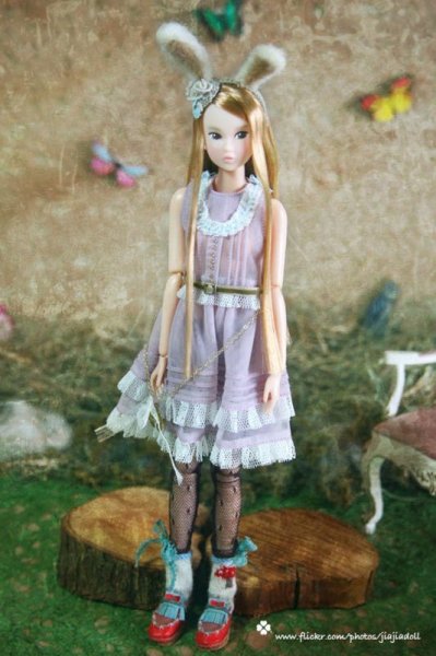 Photo1: violet lace dress of (Rabbit Set) (1)