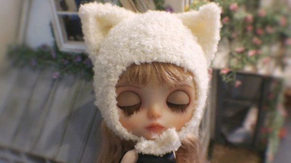 Photo2: white simple kitty hat (2)