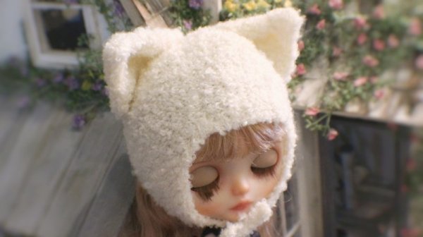 Photo5: white simple kitty hat (5)