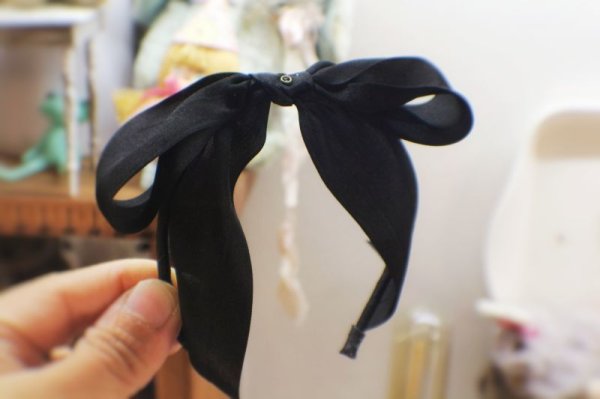 Photo2: silk ribbon bowknot headband (2)