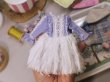 Photo1: one piece - violet laced plume feel squirrel dress (1)