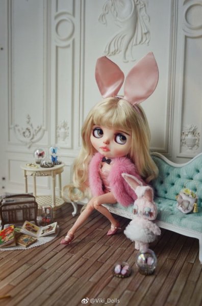 Photo10: Sleeping Bunny in soft pink (10)