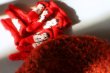 Photo2: Snow man pompom socks in red (2)