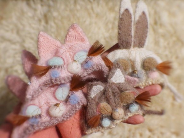 Photo4: sleeping kitty hat in mint (4)