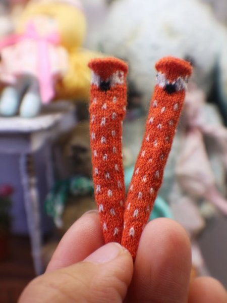 Photo2: Fox stockings in orange (2)