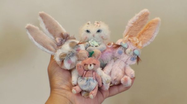 Photo16: Sleeping Bunny in soft pink (16)