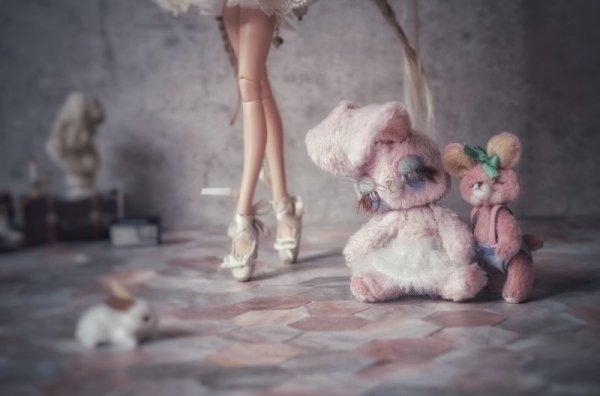 Photo11: Sleeping Bunny in soft pink (11)