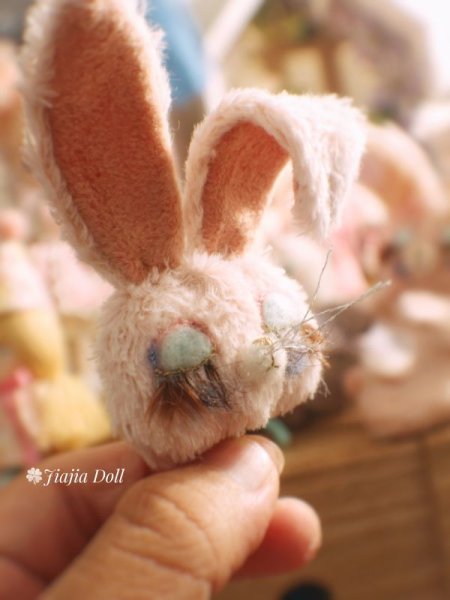 Photo7: Sleeping Bunny in soft pink (7)