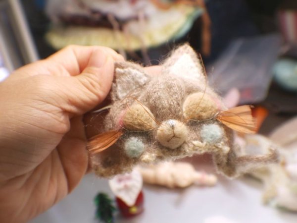 Photo6: sleeping kitty hat in mint (6)