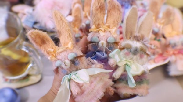 Photo12: Sleeping Bunny in soft pink (12)