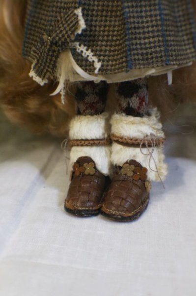 Photo5: coffee classical checked stockings (of find my red velvet set) (5)