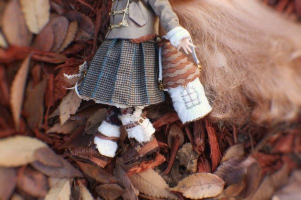 Photo9: Special flower leather fur boots (of find my red velvet set) (9)