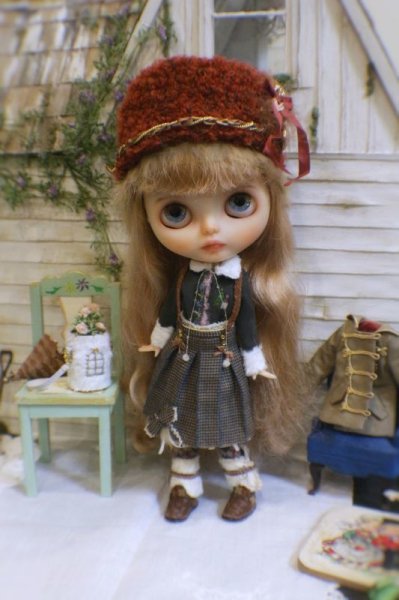 Photo14: Special flower leather fur boots (of find my red velvet set) (14)