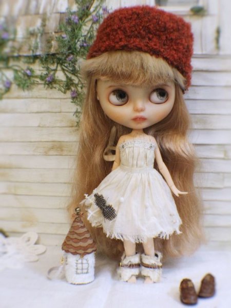 Photo13: Special flower leather fur boots (of find my red velvet set) (13)