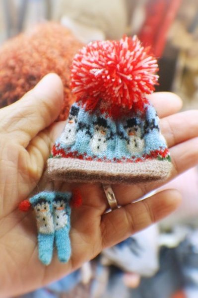 Photo8: 3 pieces snow man sweater with cape and hat (8)