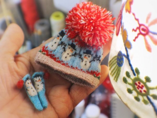 Photo6: snow man pompom hat (6)