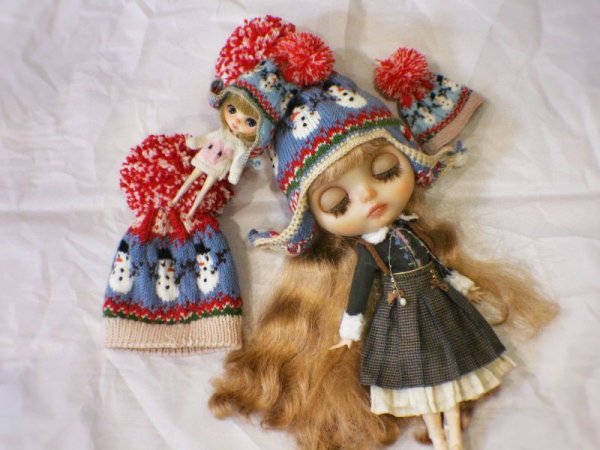 Photo7: snow man pompom hat  in earmuff style (7)