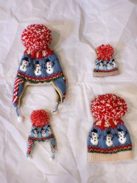 Photo2: snow man pompom hat (2)