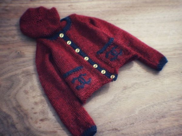 Photo2: Chanel sweater in marroon and navy blue (2)