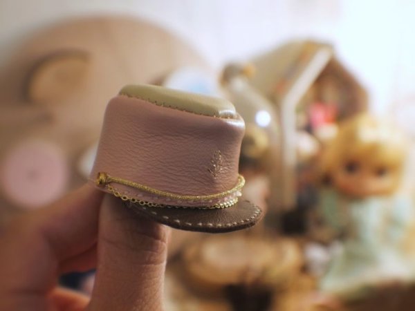 Photo5: pink 2 way leather  hat (5)