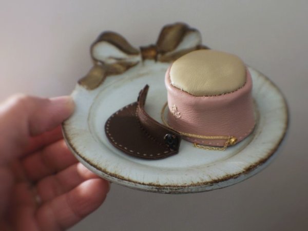 Photo6: pink 2 way leather  hat (6)