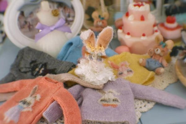Photo9: Sleeping bunny hello style sweater in grey of dark grey bunny (9)
