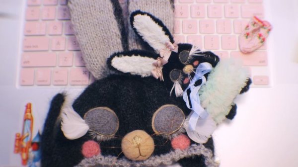 Photo12: Sleeping Bunny in soft black (12)
