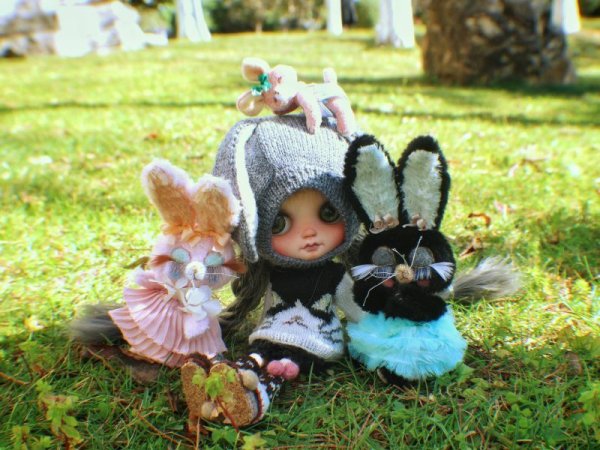 Photo14: Sleeping Bunny in soft black (14)