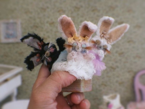 Photo3: Mini Sleeping Bunny in pink (3)