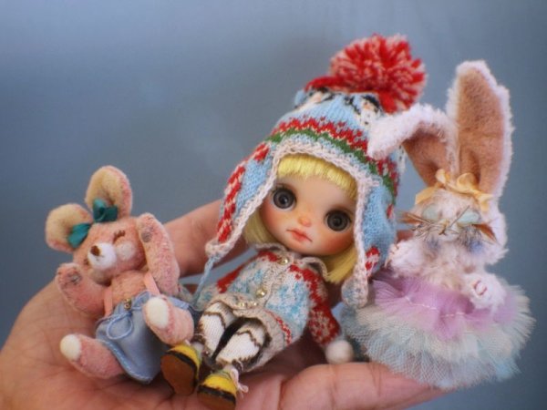 Photo19: Mini Sleeping Bunny in pink (19)