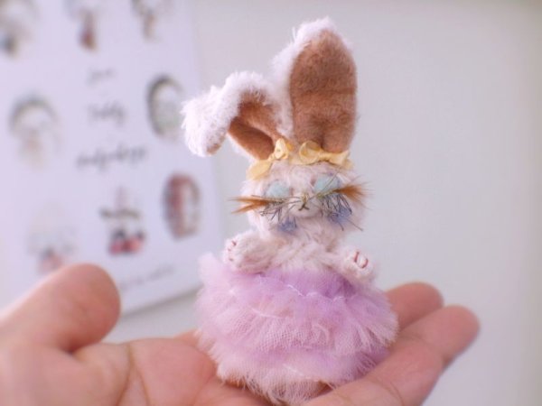 Photo8: Mini Sleeping Bunny in pink (8)