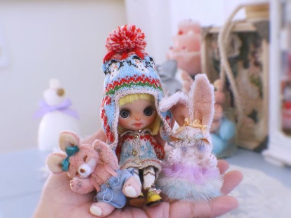 Photo18: Mini Sleeping Bunny in pink (18)