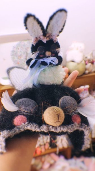 Photo16: Sleeping Bunny in soft black (16)