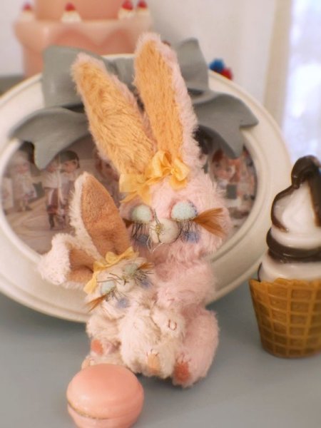 Photo12: Mini Sleeping Bunny in pink (12)