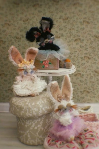 Photo4: Mini Sleeping Bunny in pink (4)