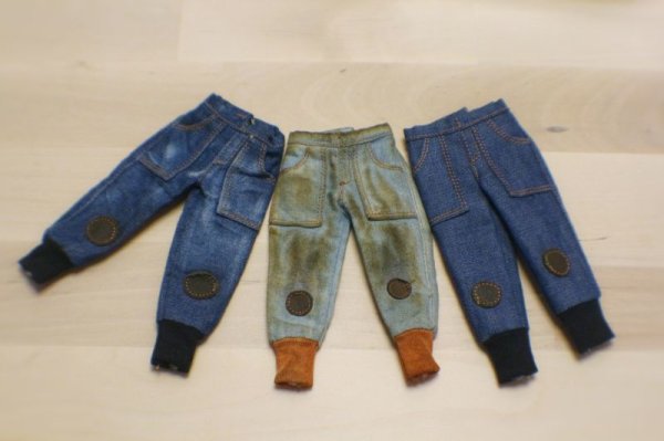 Photo1: vintage patch denim jeans  (1)