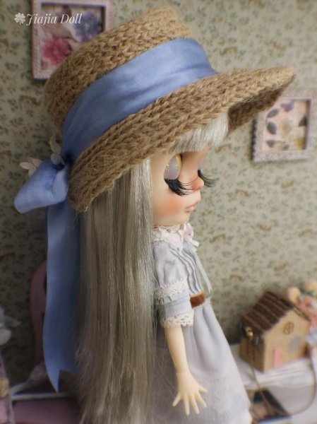 Photo10: hand sewing vintage style bowknot lace flower straw hat in pink ribbon (10)