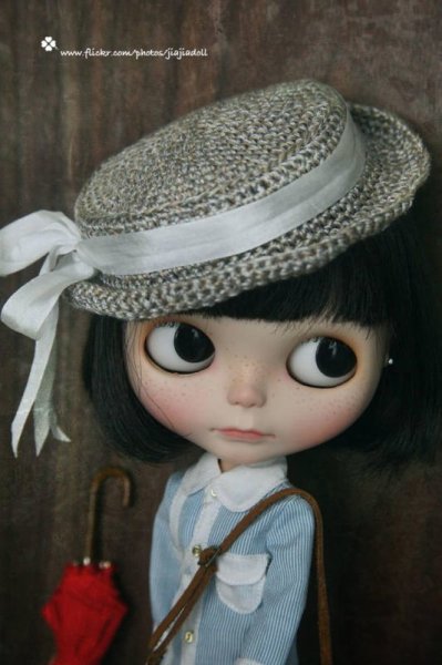 Photo1: handknit cotton straw bowknot hat (1)