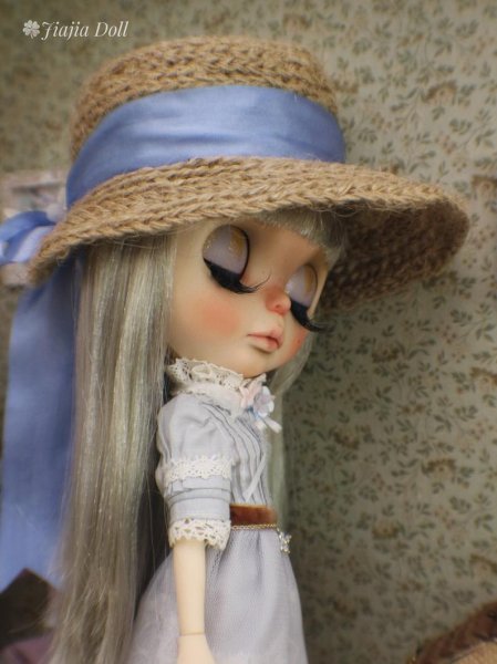 Photo13: hand sewing vintage style bowknot lace flower straw hat in pink ribbon (13)