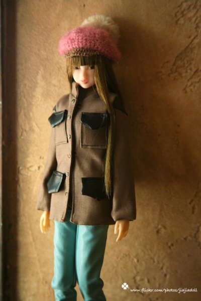 Photo5: pink beret pompom hat (5)