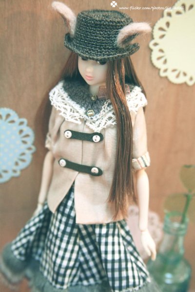 Photo3: Mr rabbit cotton straw hat in brown (3)
