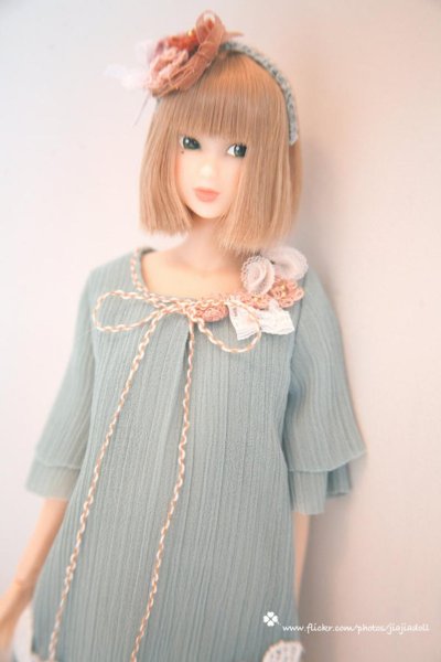 Photo2: color flowered knitted lace head band (2)