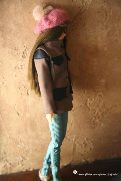 Photo3: pink beret pompom hat (3)