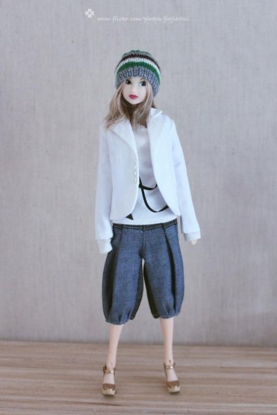 Photo2: hand knitting-stripe hat  (2)