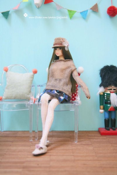 Photo5: Camel bowknot flower straw hat  (5)