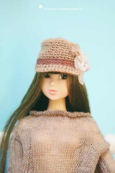 Photo2: Camel bowknot flower straw hat  (2)