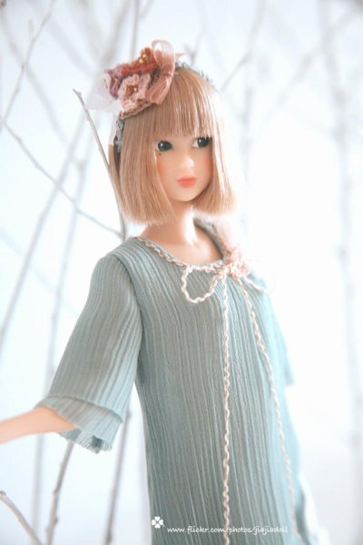 Photo5: color flowered knitted lace head band (5)