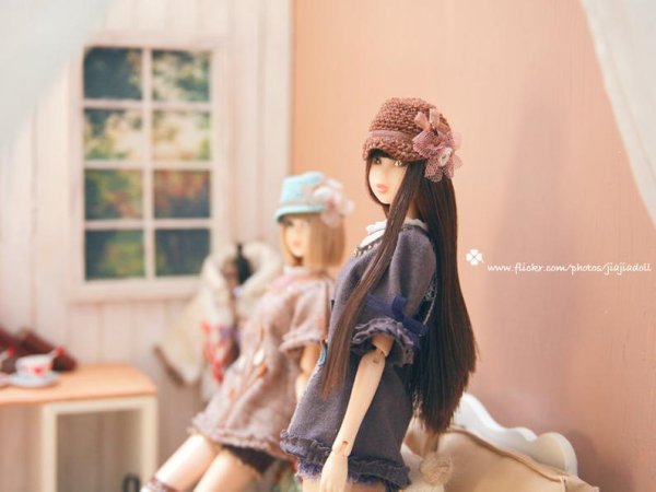 Photo4: coffee bowknot flower straw hat  (4)