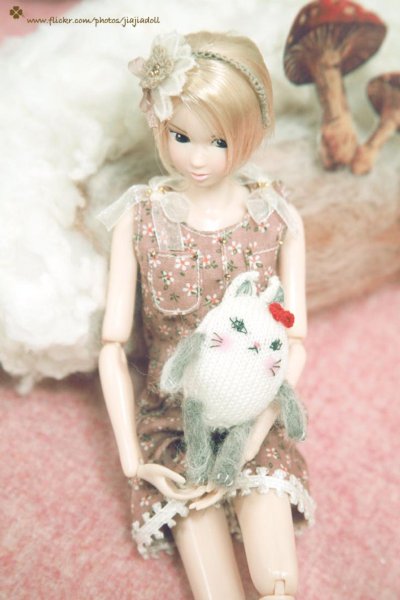 Photo3: Hand knit and Needle Felted Rice Cat Kaka - Mini (3)